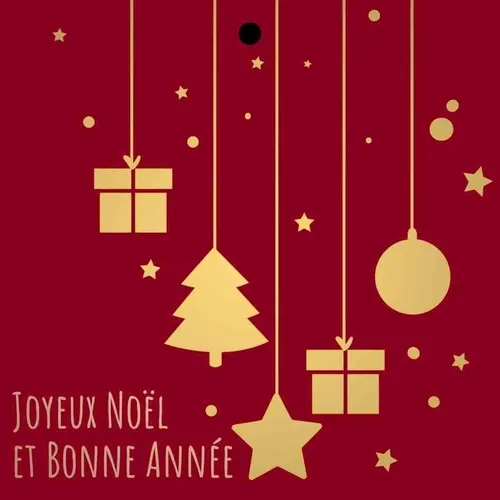 Vianočná dekorácia Card Joyeux Noel červená 7 × 7 cm