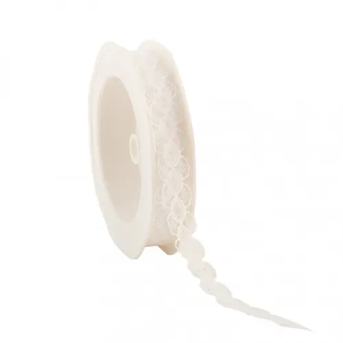 Svadobný doplnok stuha Lace kvet biela návin 20 m, 15 mm