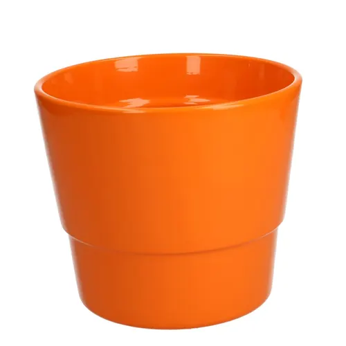 Keramický kvetináč Basic oranžový ⌀ 16 × 13,5 cm