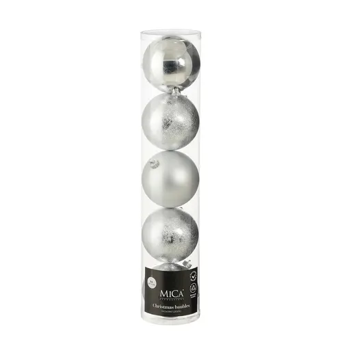 Plastové vianočné gule strieborné 150 mm