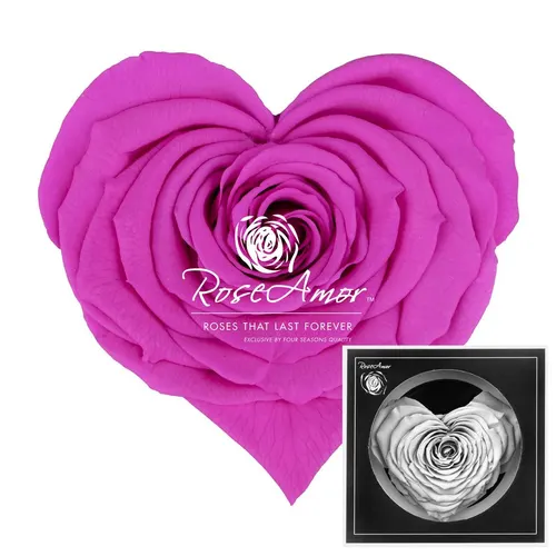 Stabilizovaná ruža v tvare srdca Corazon ⌀ 9 cm, ružová PIN07