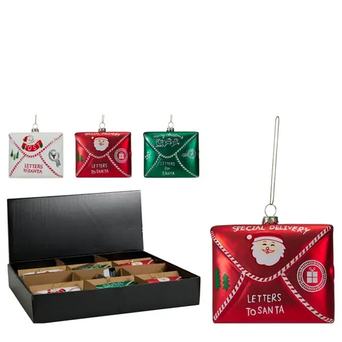 Vianočná dekorácia Envelope SantaMail mix 10 cm