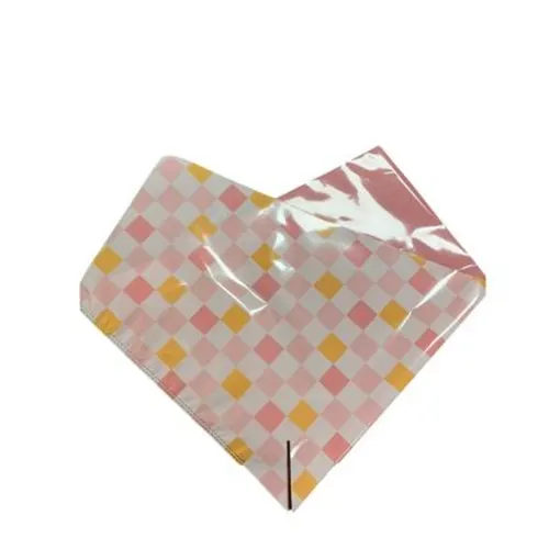 Obal na kvety so šikmým károvaním ružový 35 × 35 cm, ROPP40