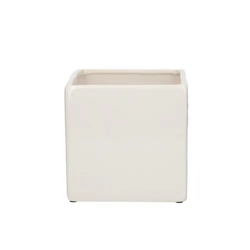 Keramická kocka na rastliny biela ⌀ 12 × 12 cm