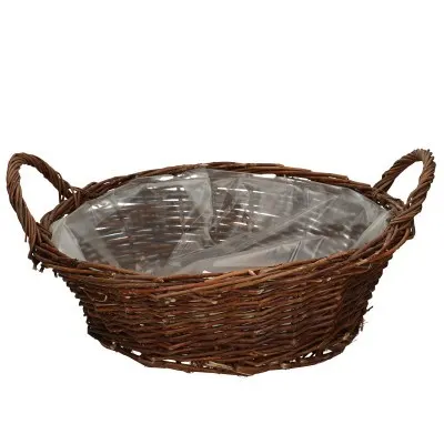 Vŕbový košík hnedý ⌀ 45 × 13 cm
