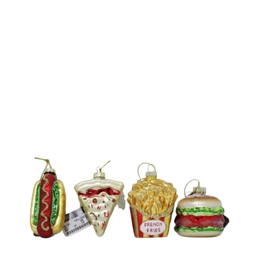 Vianočná ozdoba fast food mix farieb 7 cm