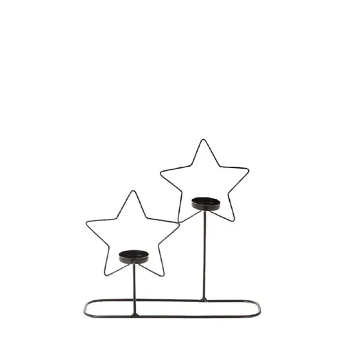 Vianočná dekorácia Tea light držiak hviezda čierna 30 × 8 × 29 cm
