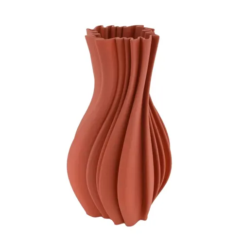 Keramická 3D váza červená ⌀ 22 × 40 cm