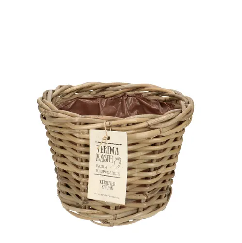 Ratanové vedierko Terima hnedé ⌀ 22 × 17 cm, 2 l