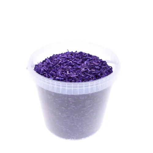 Dekoračná drť drevo chips fialová 8 mm, 10 l