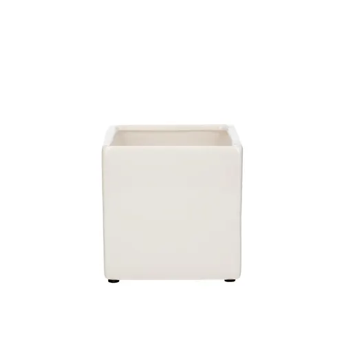 Keramická kocka na rastliny biela ⌀ 10 × 10 cm
