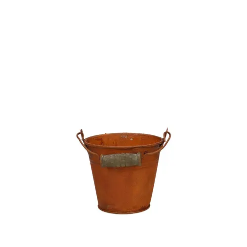 Zinkové vedierko s hrdzavým efektom hnedé ⌀ 9 × 8 cm