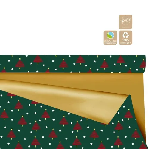 Vianočná baliaca fólia Duo Mat Alberi Clayrton 80 cm, návin 25 m