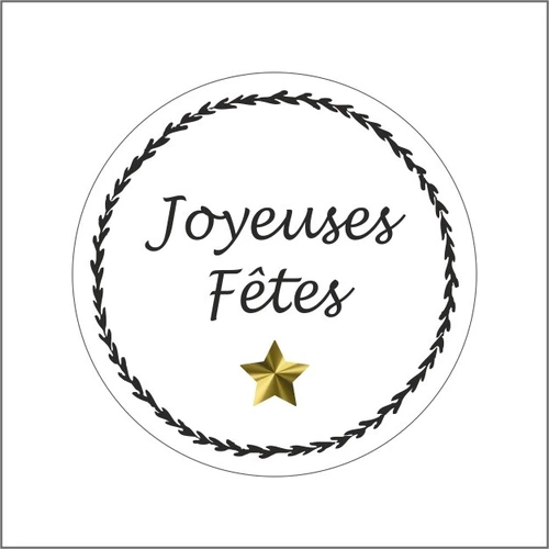 Vianočná dekorácia Sticker Joyeuses F. biela 39 mm