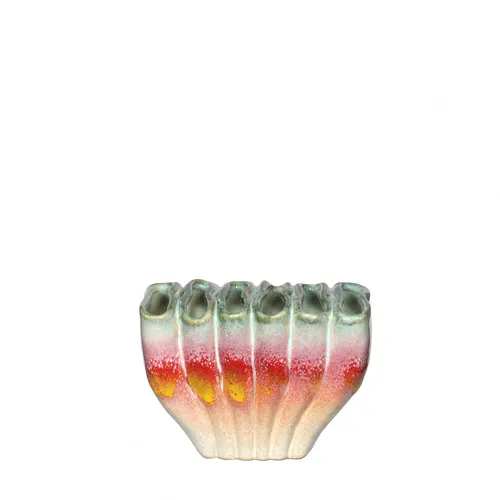 Keramická váza dúha mix farieb 14 × 7,5 × 10 cm