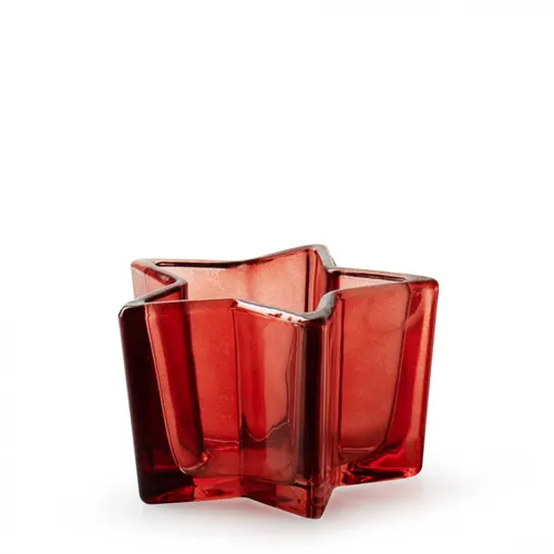 Vianočná dekorácia Tea light držiak hviezda červená ⌀ 10,5 × 6 cm