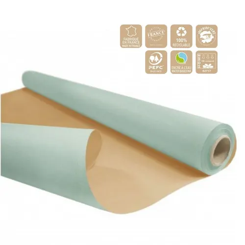 Obojstranný baliaci papier Duo zelený 80 cm, návin 40 m