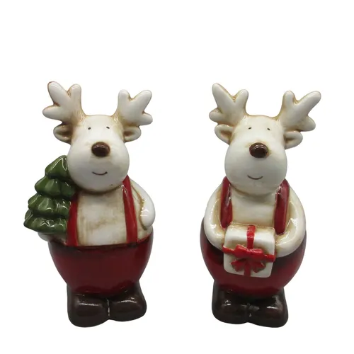 Vianočná dekorácia dekoračný reindeer Friends mix červená 8 × 7 × 13 cm