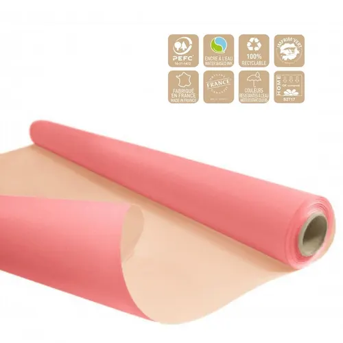 Obojstranný baliaci papier Duo ružový 80 cm, návin 40 m