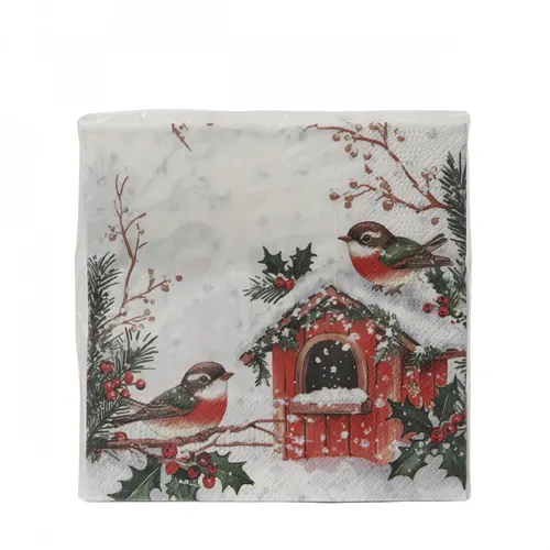 Vianočná dekorácia Napkins winter biela 33 cm