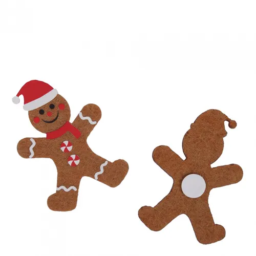 Vianočná dekorácia Sticker pepper doll hnedá 6 cm