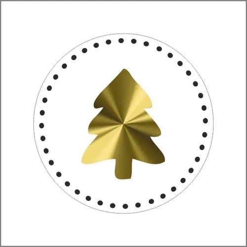 Vianočná dekorácia Sticker Christm.tree zlatá 39 mm