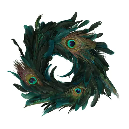 Veniec Peacock perie dvojfarebná ⌀ 25 cm