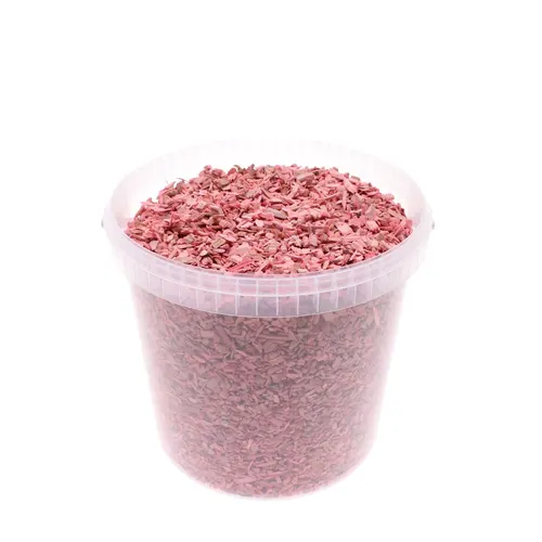 Dekoračná drť drevo chips ružová 8 mm, 10 l