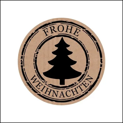 Vianočná dekorácia Sticker F.Weihnachten hnedá 35 mm