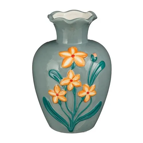 Keramická váza Fleurs modrá ⌀ 16,5 × 23,5 cm