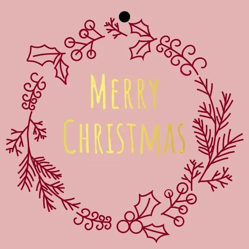 Vianočné kartičky Merry Christmas ružové 7 × 7 cm