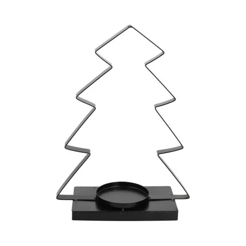 Vianočná dekorácia Tea light držiak čierna ⌀ 9 až 21 × 28 cm