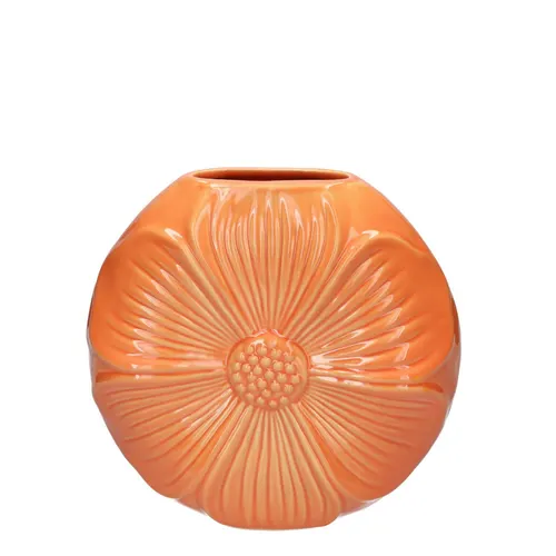 Keramická váza lupeň oranžová 22 × 6 × 21 cm