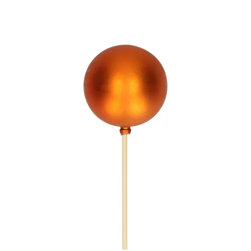 Matná vianočná guľa oranžová na zápichu ⌀ 6 cm