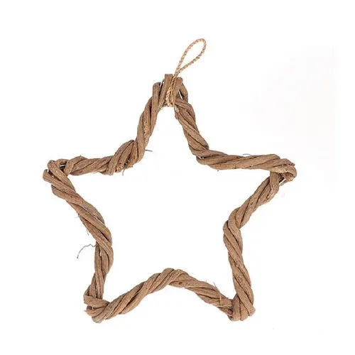Vianočná dekorácia závesný hviezda Twisted hnedá 35 cm