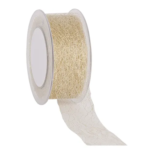 Vianočná dekorácia stuha C-Shiny web zlatá návin 25 m, 38 mm