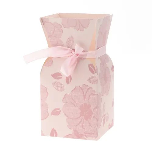 Váza na kyticu Vanity ružová 13 × 26 cm