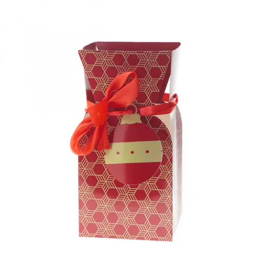 Vianočná váza na kyticu Angele červená 13 × 26 cm