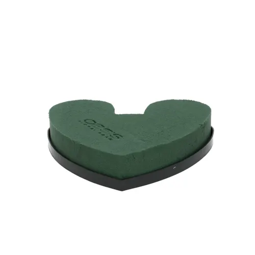 Floristická hmota Oasis srdce zelená 16 × 16,5 × 3 cm
