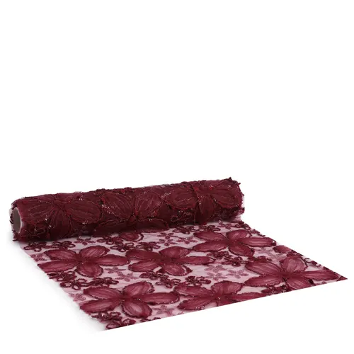 Vianočná dekorácia Table runner Florette bordová návin 2 m, 280 mm