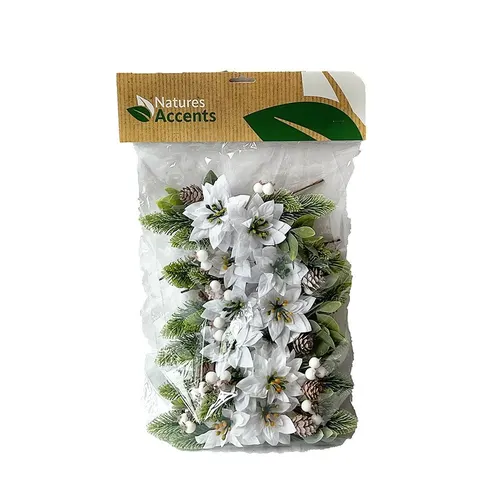 Vianočná hviezda biela na zápichu 15 cm