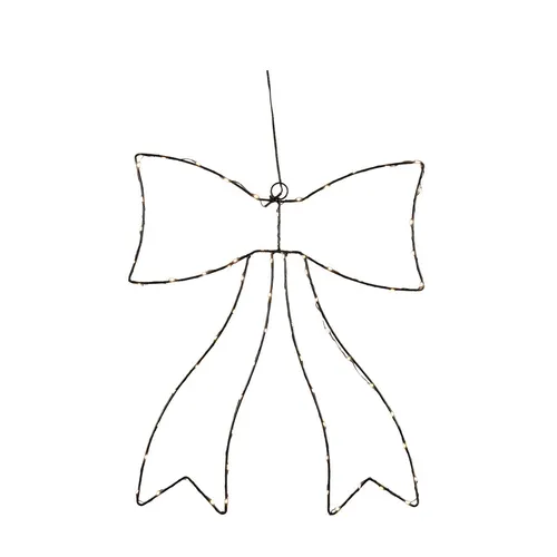 LED mašľa na batérie s časovačom čierna 41 × 50 cm