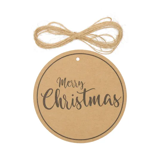 Vianočná dekorácia Labels Merry Christ. čierna ⌀ 10 cm