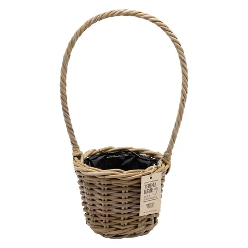 Ratanový košík Terima s uchom hnedý 22 × 19 cm
