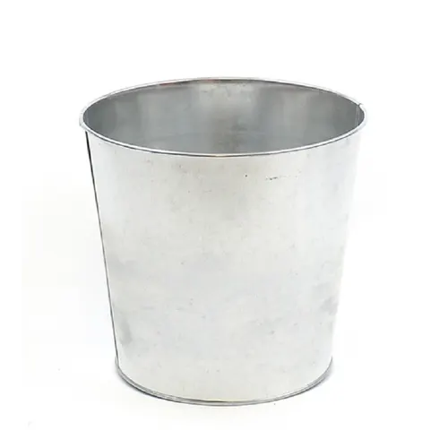 Zinkový kvetináč strieborný ⌀ 22,5 × 21 cm