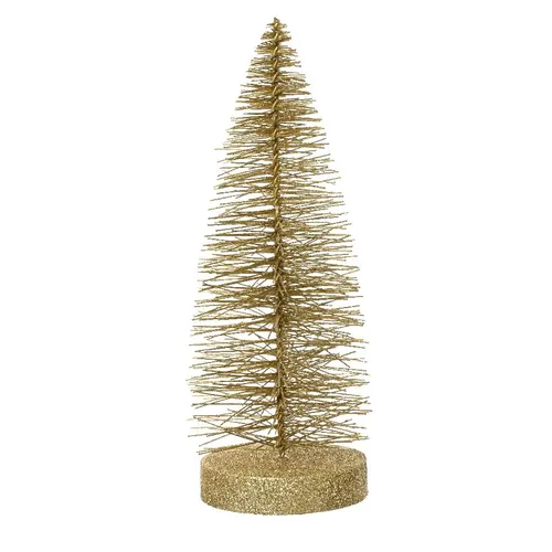 Vianočná dekorácia stromček brush glitter zlatá ⌀ 11 × 30 cm