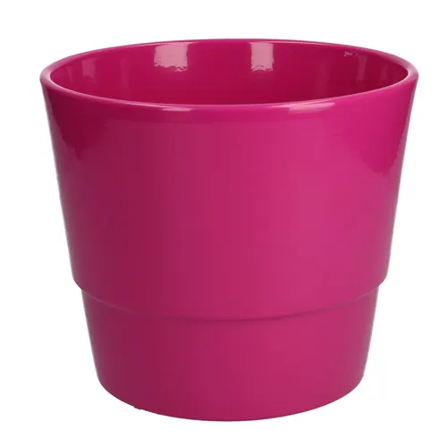 Keramický kvetináč Basic fuksiový ⌀ 18 × 15 cm