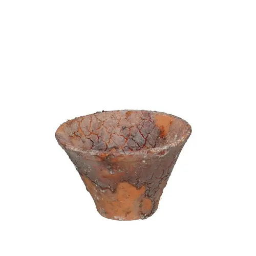 Kónický kvetináč zo živice červený ⌀ 16 × 10 cm