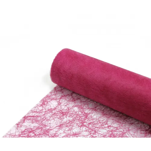 Textília vlákno ľan fuksiová 60 cm, návin 25 m