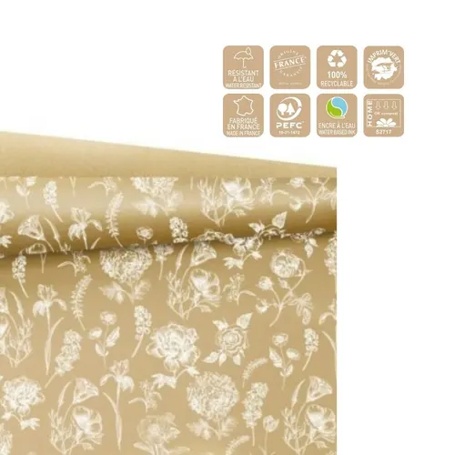 Baliaci papier Botanical biely 80 cm, návin 25 m